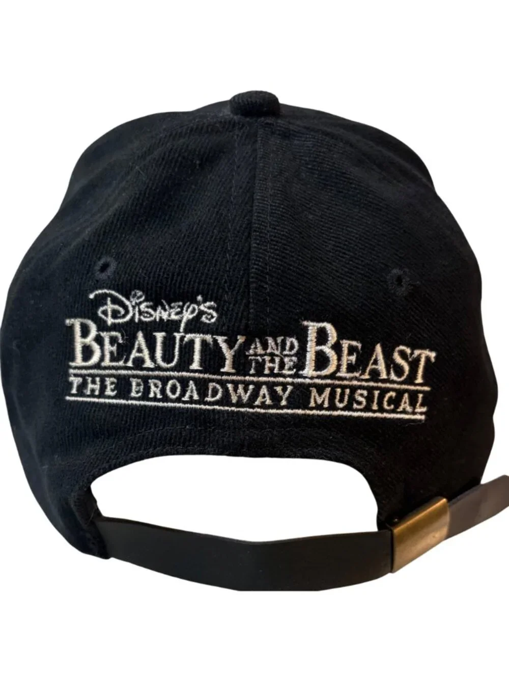 Disney Beauty and the Beast Musical Black Corduroy Hat Cap Broadway Embroidered